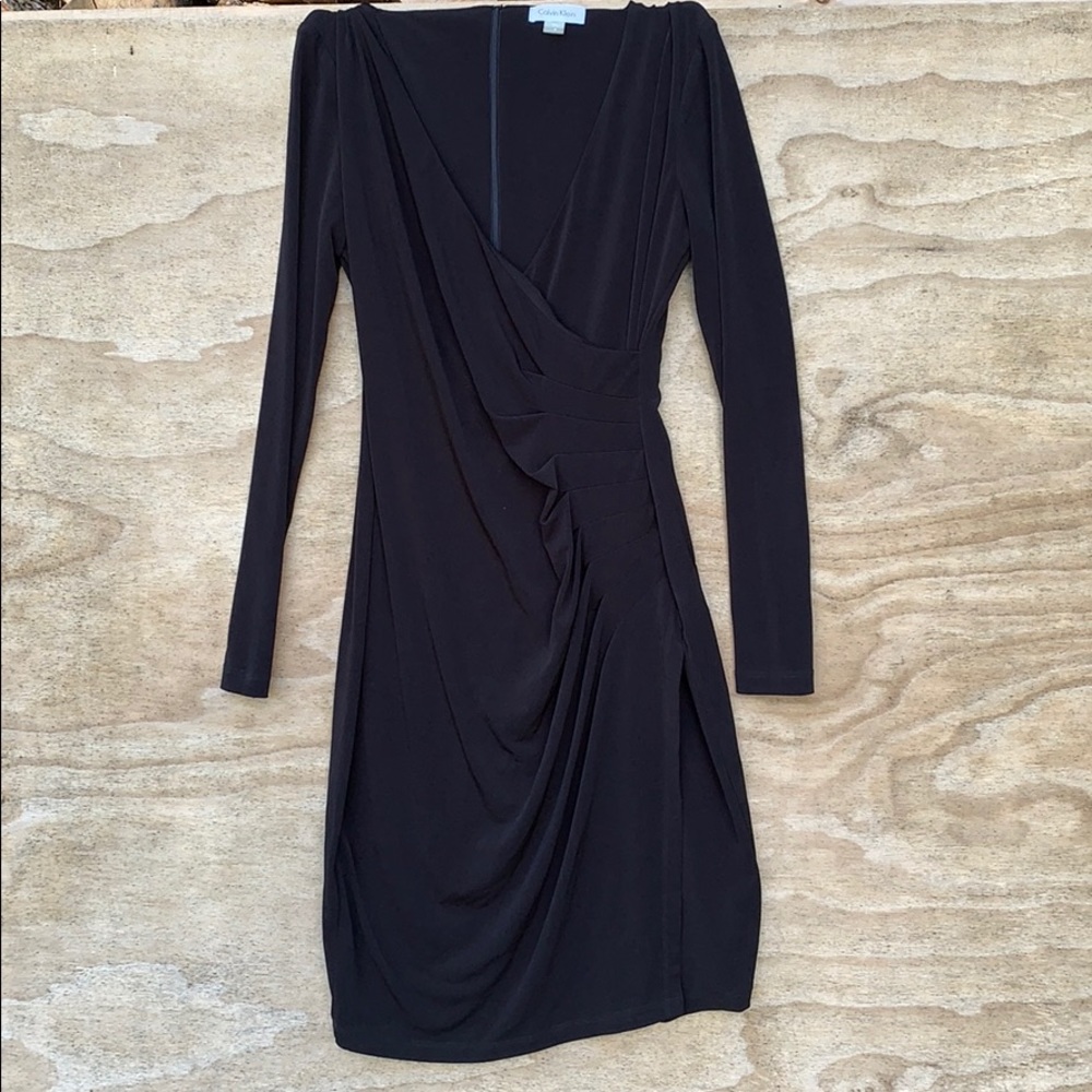 Calvin Klein mid length faux wrap dress